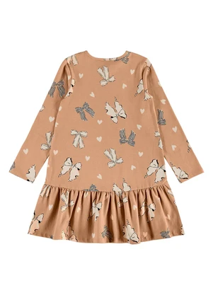 Bee Loop - Vestido Cotton Laços Corações Bege - BEE LOOP