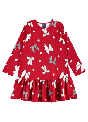 Bee Loop - Vestido Cotton Laços Corações Vermelho - BEE LOOP