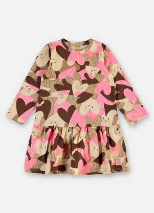 Up Baby - Vestido Cotton Manga Longa Marrom - UP BABY
