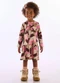Up Baby - Vestido Cotton Manga Longa Marrom - variação:  