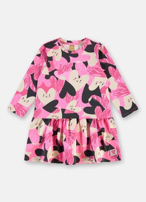 Up Baby - Vestido Cotton Manga Longa Rosa - UP BABY