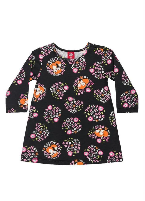 Bee Loop - Vestido de Inverno Bebê Preto