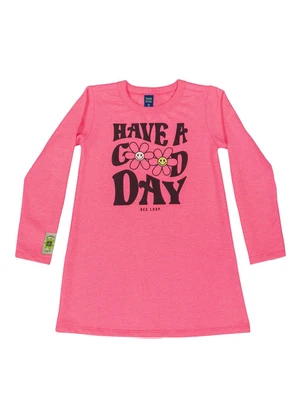 Bee Loop - Vestido de Manga Longa Infantil Rosa - BEE LOOP