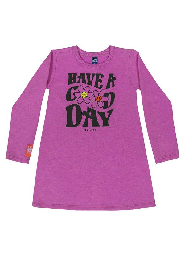 Bee Loop - Vestido de Manga Longa Infantil Roxo 
