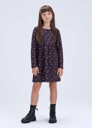 Vida Costeira - Vestido de Suplex Térmico Corações Preto - VIDA COSTEIRA
