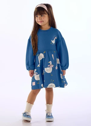 Três e Já - Vestido Duquesa Infantil Azul - TRÊS E JÁ