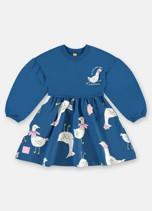 Três e Já - Vestido Duquesa Infantil Azul - TRÊS E JÁ
