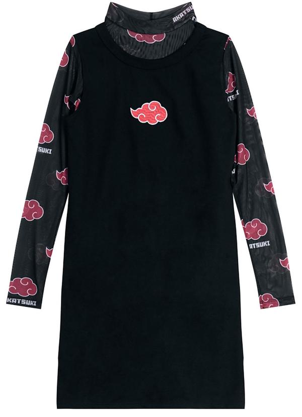 Brandili - Vestido e Blusa Infantil Menina Naruto Preto 2