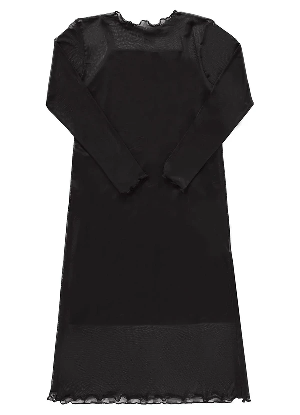 Gloss - Vestido e Sobreposição Midi Juvenil Preto 3