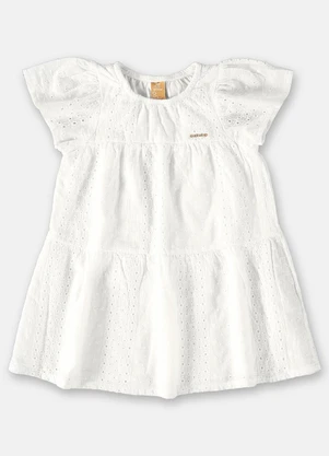Up Baby - Vestido em Laise para Bebê Branco - UP BABY