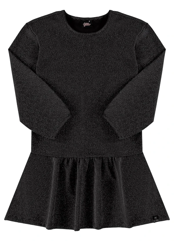 Gloss - Vestido em Malha com Lurex Juvenil Preto 3