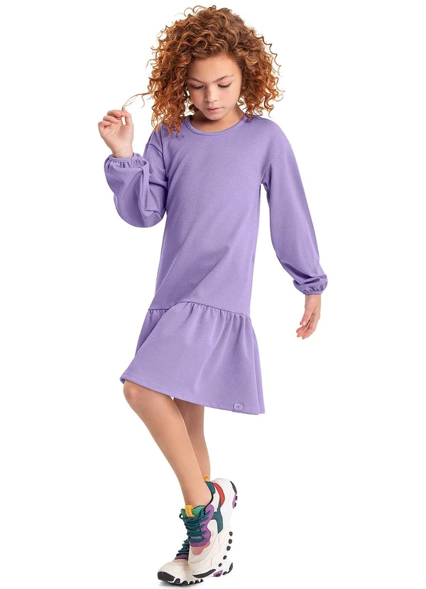 Gloss - Vestido em Malha com Lurex Juvenil Roxo