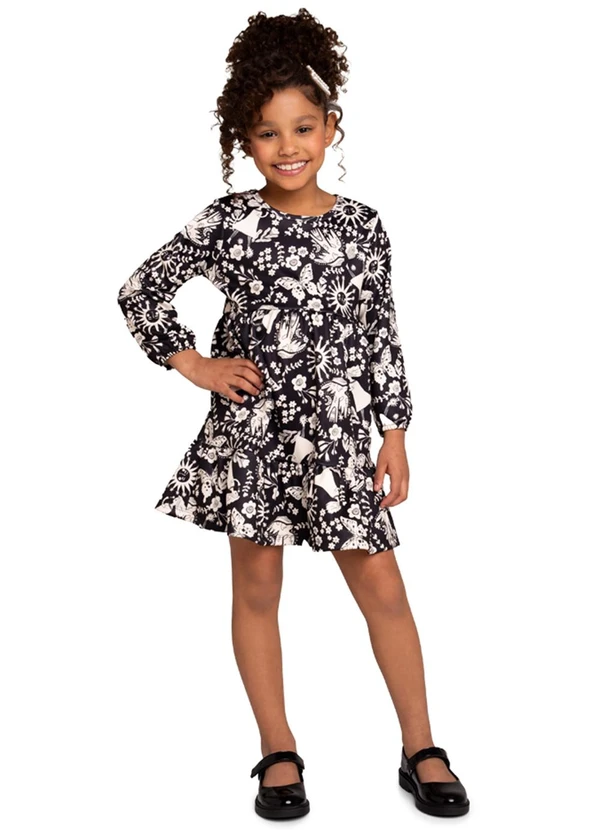 Marlan - Vestido em Malha Sport Felpada Natureza Preto