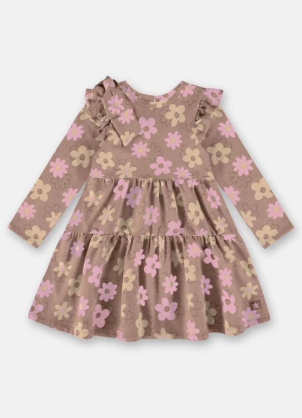 Up Baby - Vestido em Molecotton com Felpa Marrom 2