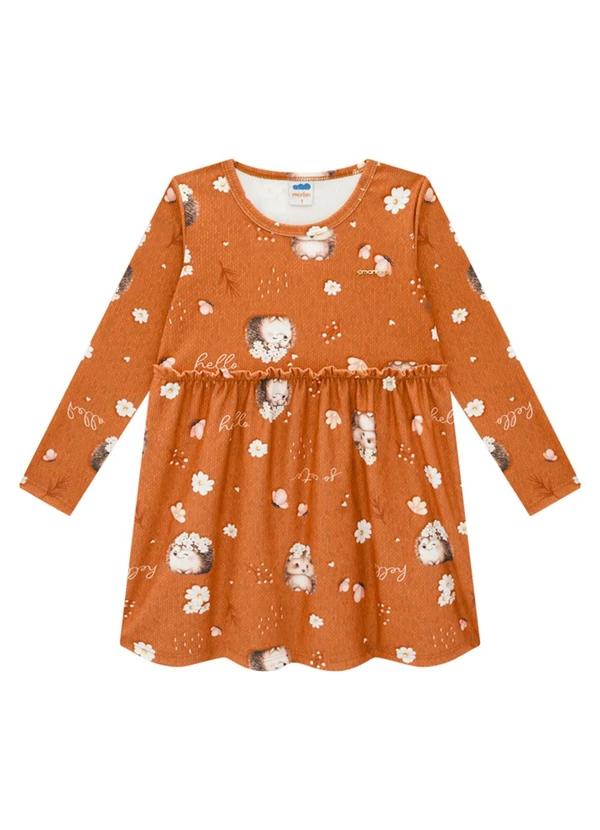 Marlan - Vestido em Molecotton Floresta Encantada Marrom