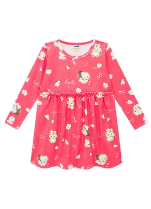 Marlan - Vestido em Molecotton Floresta Encantada Rosa - MARLAN