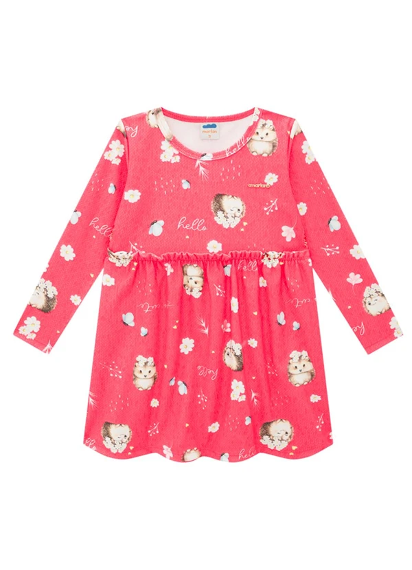 Marlan - Vestido em Molecotton Floresta Encantada Rosa