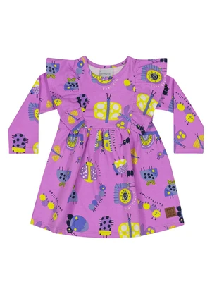 Quimby - Vestido em Molecotton para Bebê Roxo - QUIMBY