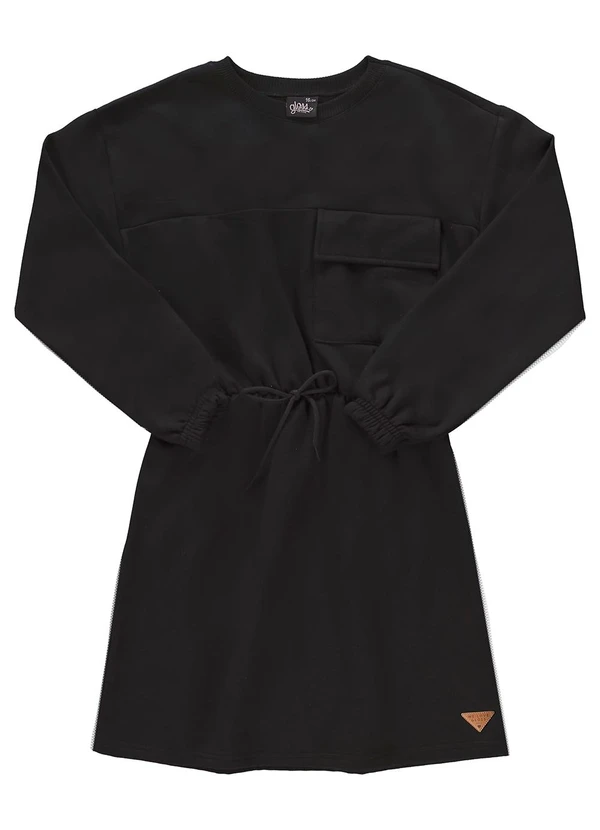 Gloss - Vestido em Moletom Juvenil Preto 3