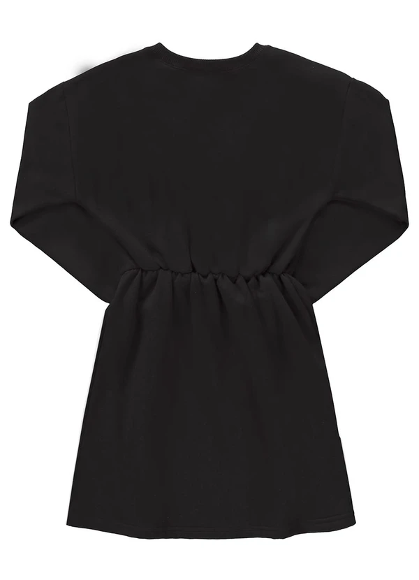 Gloss - Vestido em Moletom Juvenil Preto 4