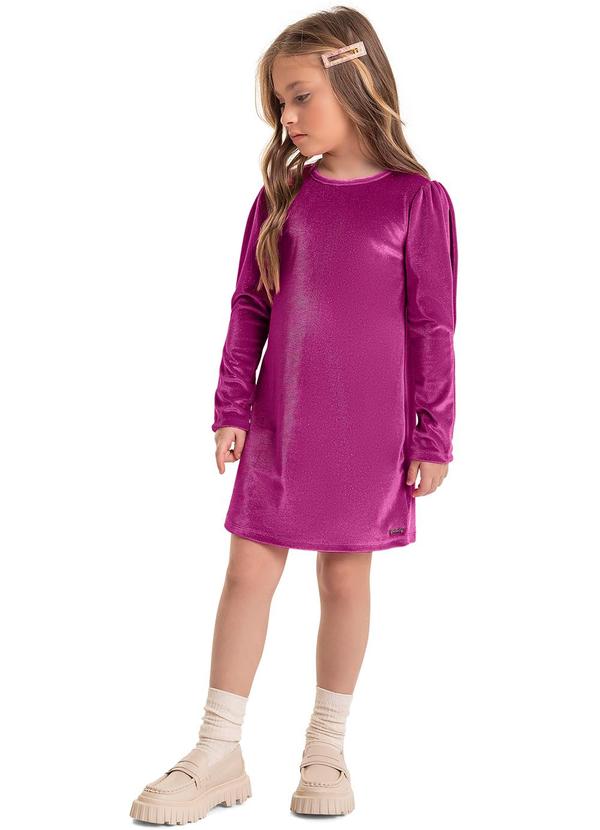 Quimby - Vestido em Veludo com Glitter Infantil Preto