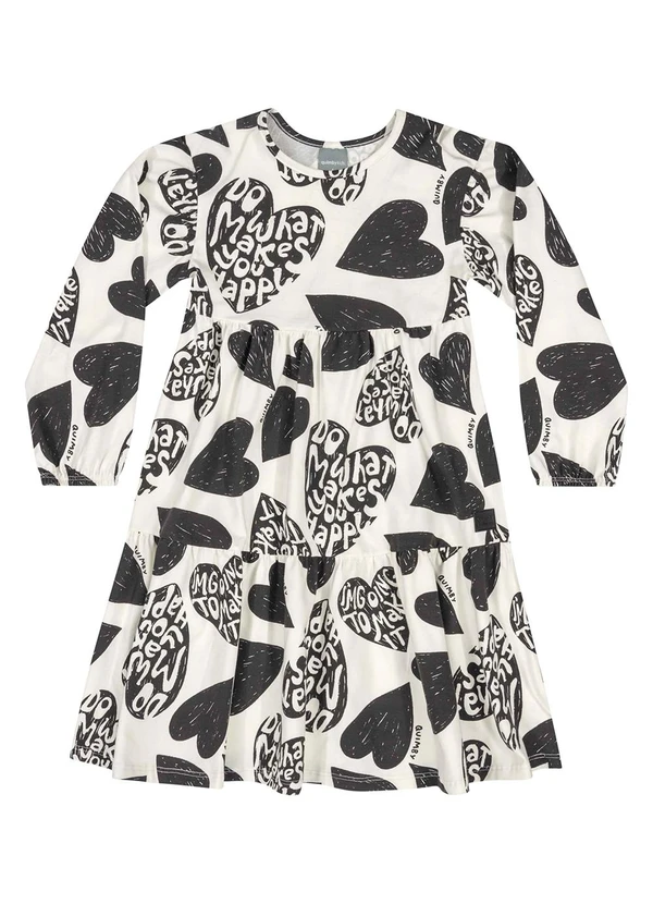 Quimby - Vestido Estampado Infantil Preto 2