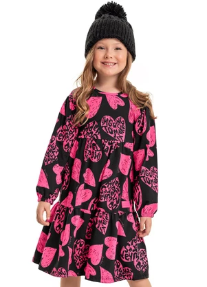 Quimby - Vestido Estampado Infantil Rosa - QUIMBY