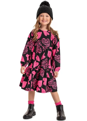 Quimby - Vestido Estampado Infantil Rosa - QUIMBY