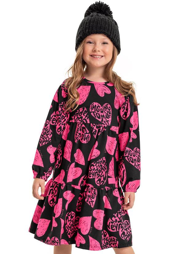 Quimby - Vestido Estampado Infantil Rosa