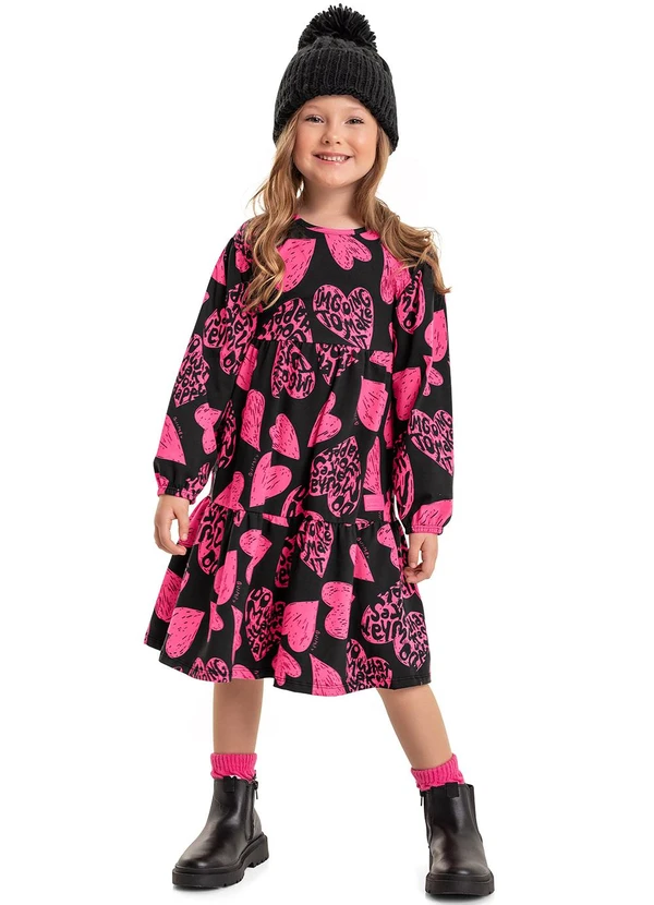 Quimby - Vestido Estampado Infantil Rosa 2