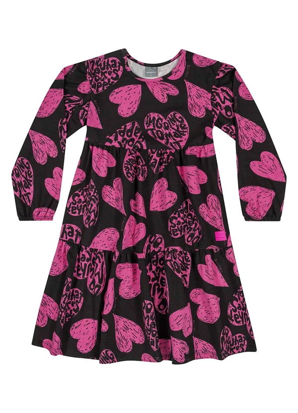 Quimby - Vestido Estampado Infantil Rosa 3