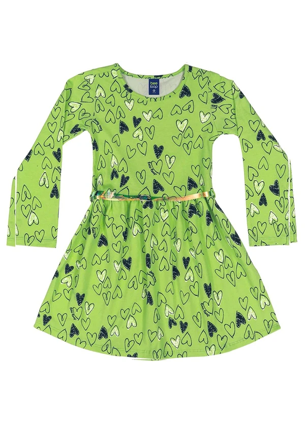 Bee Loop - Vestido Estampado Infantil Verde