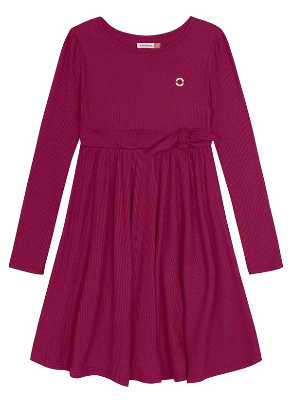 Carinhoso - Vestido Evasê Canelado Roxo