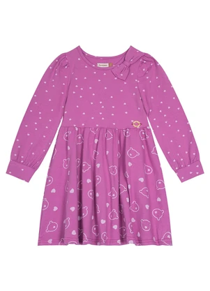 Carinhoso - Vestido Evasê Ursinhos Roxo - CARINHOSO