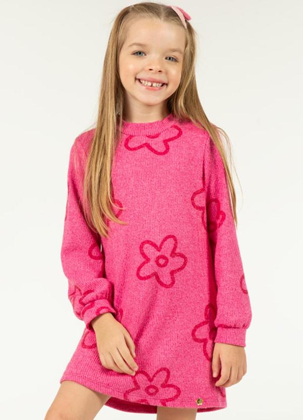 Vestido Feminino Estampado com Forro Rosa - Cativa