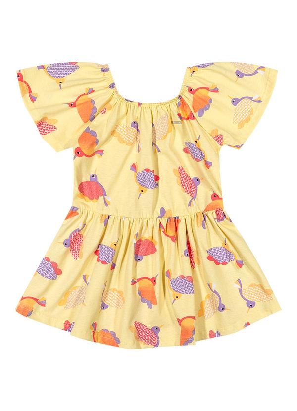 Elian - Vestido Feminino Infantil Amarelo