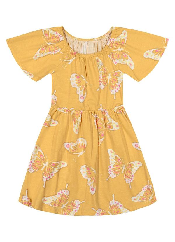 Elian - Vestido Menina Infantil Amarelo