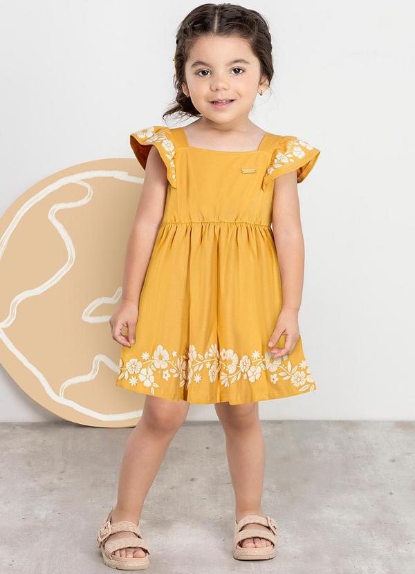 Colorittá - Vestido Feminino Infantil Amarelo