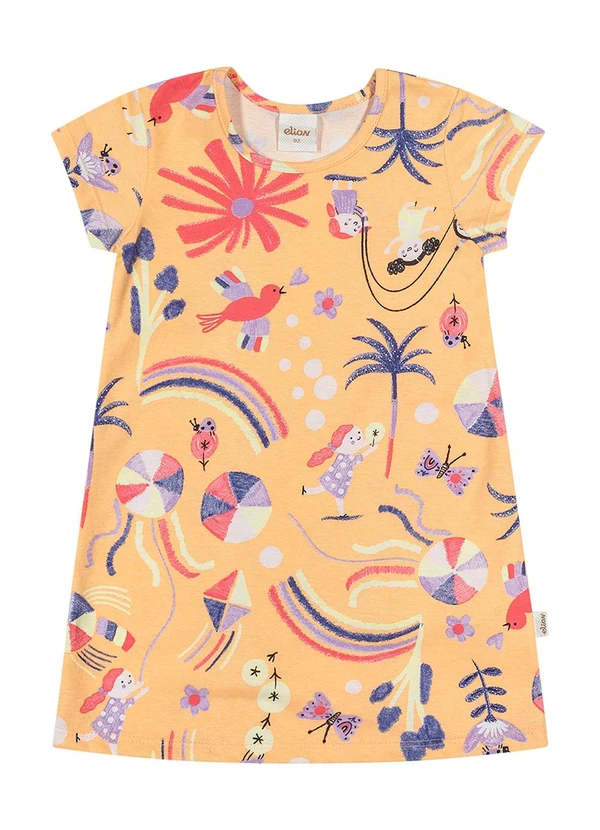 Elian - Vestido Feminino Infantil Laranja 2