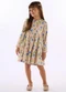 Quimby - Vestido Floral Manga Longa Cotton Bege - variação:  