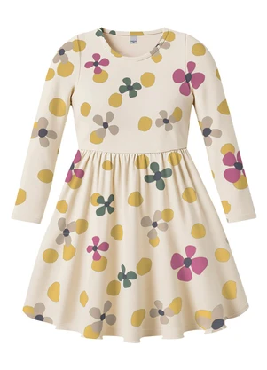 Malwee Kids - Vestido Godê Floral Off White - MALWEE KIDS