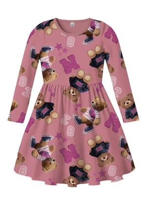 Malwee Kids - Vestido Godê Ursinho Rosê - MALWEE KIDS