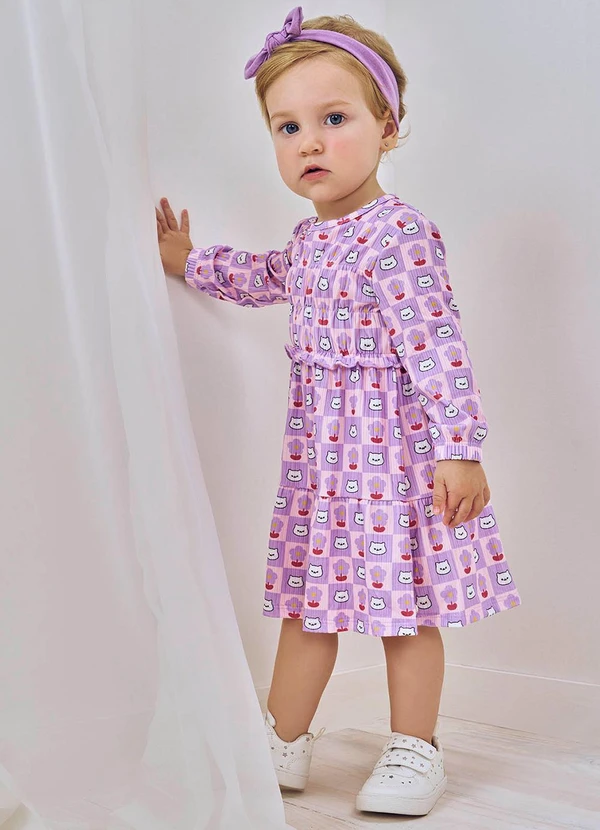 Abrange - Vestido Groovy Fru Fru Lilás