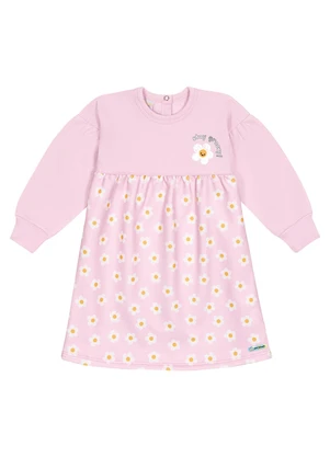 Abrange - Vestido Groovy Margaridas Rosa - ABRANGE