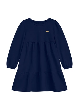 Duduka - Vestido Infantil Ana Bola com Plaquinha Azul - DUDUKA