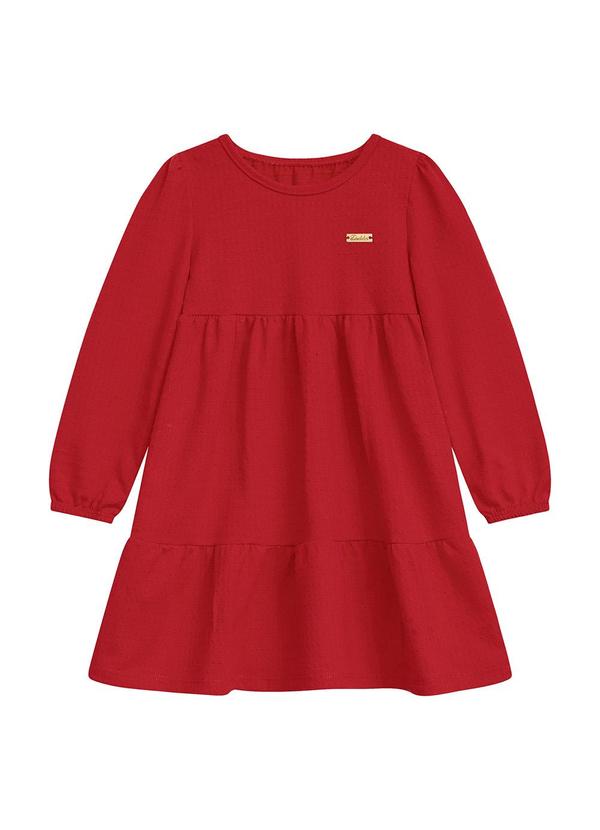 Duduka - Vestido Infantil Ana Bola com Plaquinha Vermelho