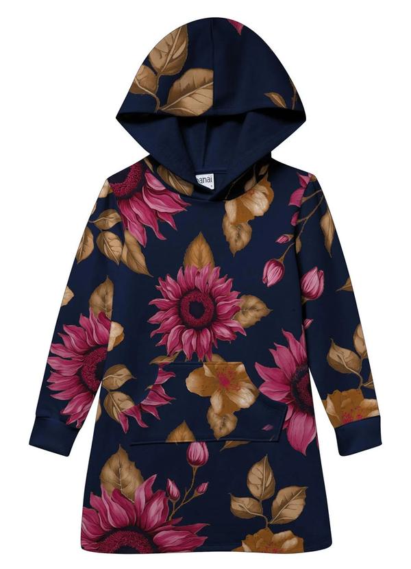 Nanai - Vestido Infantil de Girassol Menina  Azul