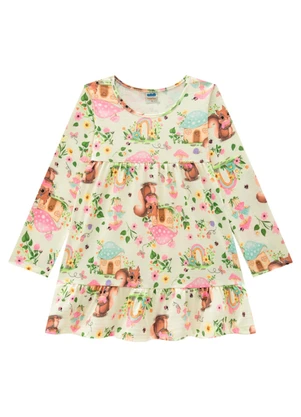 Marlan - Vestido Infantil em Cotton Encantado Bege - MARLAN