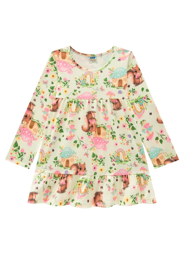 Marlan - Vestido Infantil em Cotton Encantado Bege