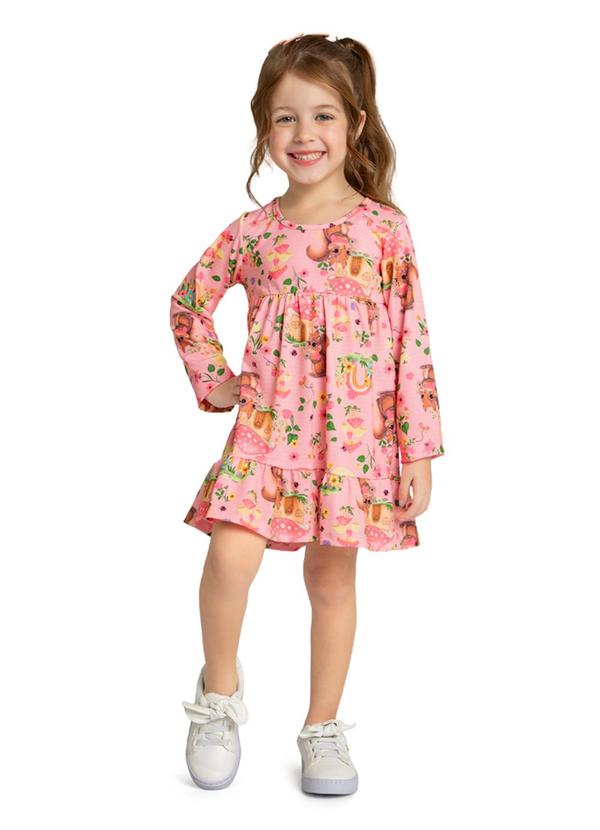 Marlan - Vestido Infantil em Cotton Encantado Rosa